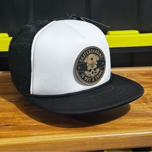 Skateboarding Black and White foam Trucker Hat